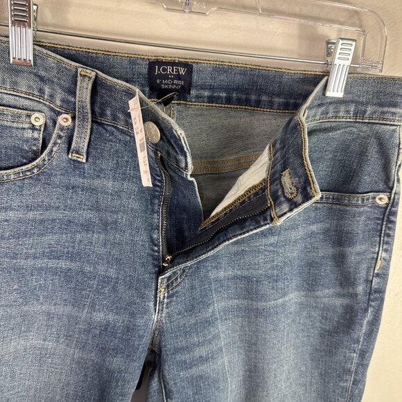 J.Crew Women's 30 Signature Stretch Denim 8" Midrise Skinny Jeans Blue NWT - Picture 6 of 16